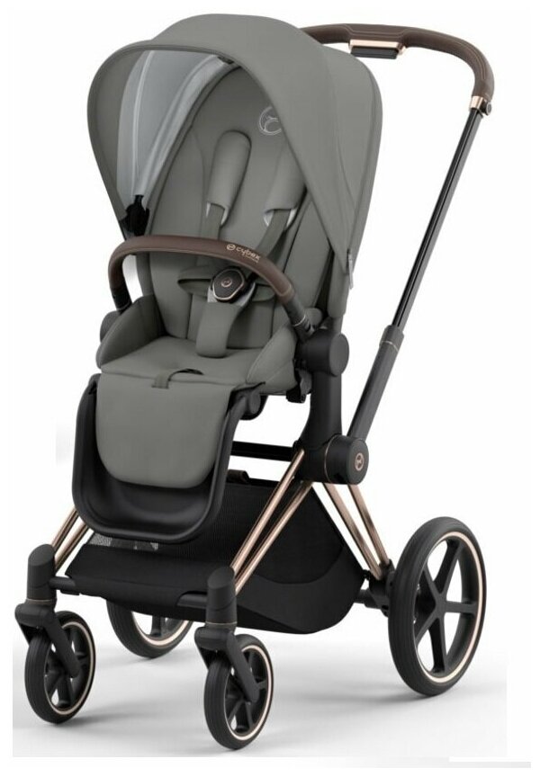 Прогулочная коляска Cybex Priam IV на шасси Rosegold в цвете Soho Grey