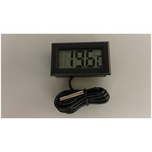 Измеритель температуры с выносным датчиком встраеваемый (термометр) НТ-1 Black провод 2 метра