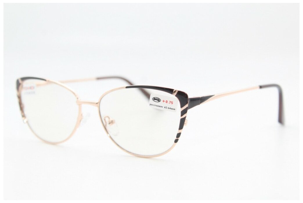 Готовые очки для зрения со стеклянными линзами "фотохром" и флекс душками (коричневые)