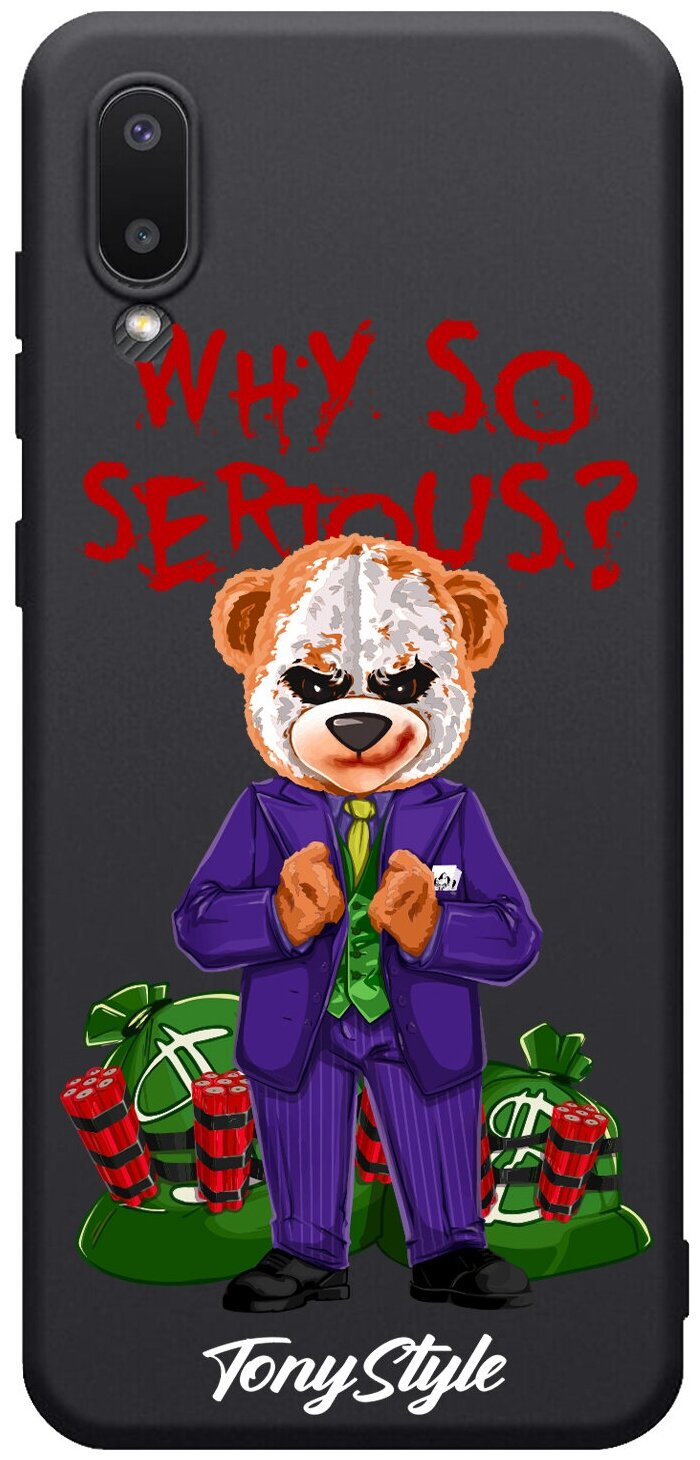 Черный силиконовый чехол для Samsung Galaxy A02 Tony Style Why so serious