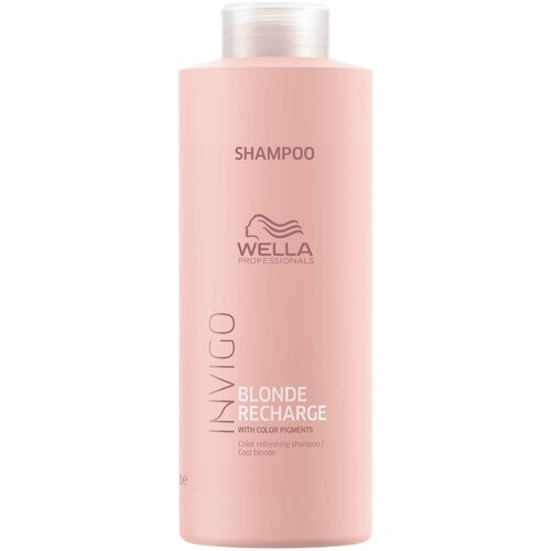 Wella Professionals / Шампунь-нейтрализатор желтизны для холодных светлых оттенков INVIGO BLONDE RECHARGE, 1000 мл шампунь для волос wella professionals шампунь нейтрализатор желтизны для холодных светлых оттенков invigo