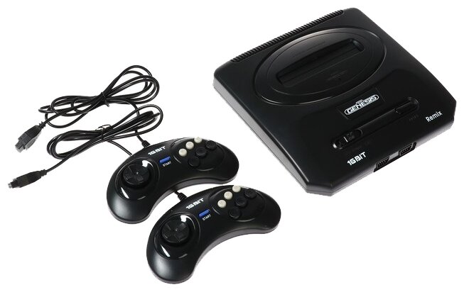 Игровая приставка Retro Genesis Remix (8+16Bit) + 600 игр (AV кабель, 2 проводных джойстика)