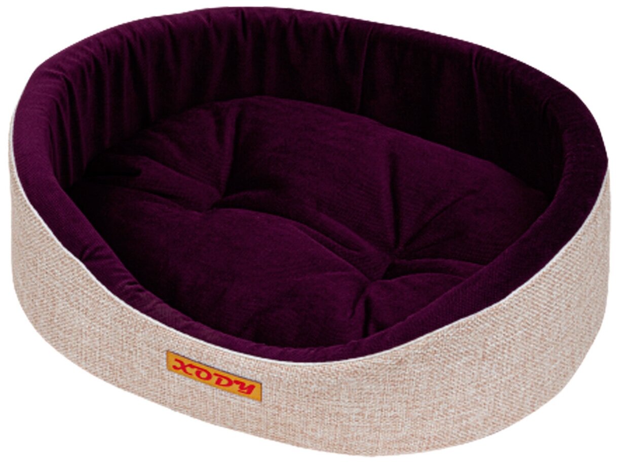 Лежак для собак и кошек Xody Премиум Violet № 2 флок 49 х 38 х 16 см (1 шт) - фотография № 1