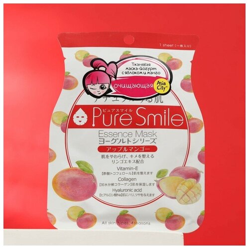 Маска для лица SUNSMILE Yougurt, на йогуртовой основе, с яблоком и манго, 1 шт.
