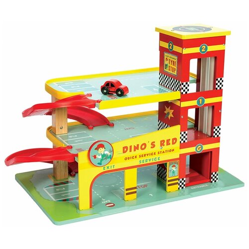 Гараж игрушечный с машинкой Dino's, Le Toy Van