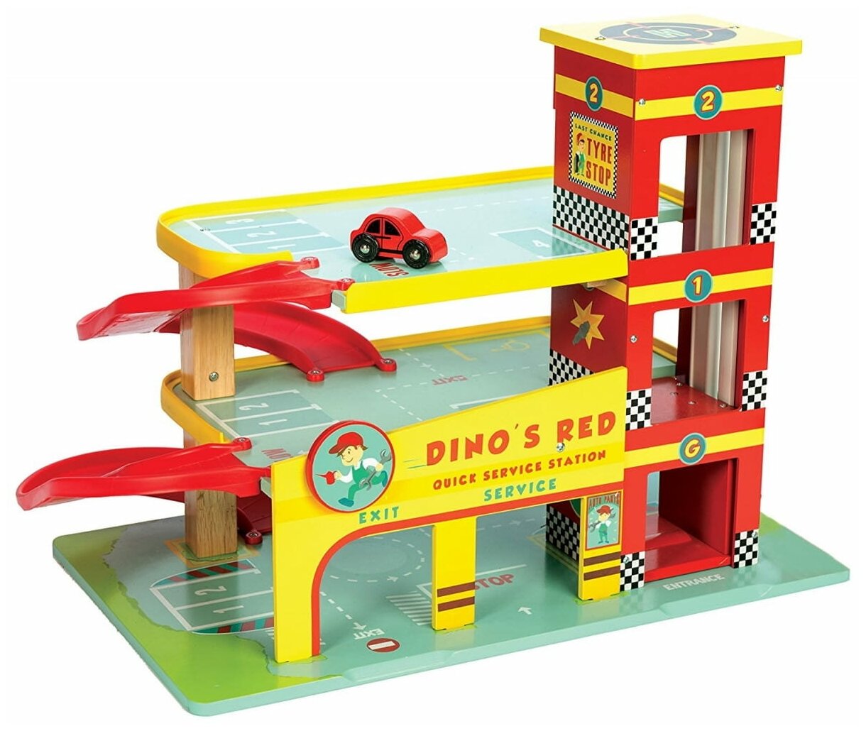 Детская парковка-гараж Le Toy Van Dino's с машинкой