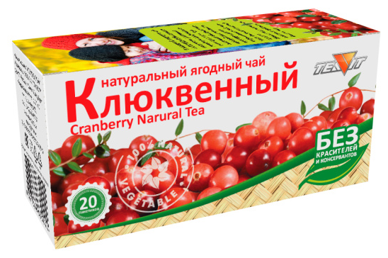 Чай ягодно-травяной "Клюквенный" TEAVIT 20 ф/п х 18гр. (чайный напиток)