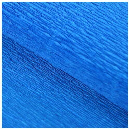 Бумага для упаковок и поделок, Cartotecnica Rossi, гофрированная, васильковая, синяя, однотонная, двусторонняя, рулон 1 шт, 0,5 х 2,5 м