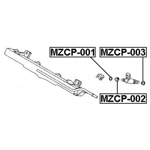 Кольцо уплотнительное форсунки mazda 3/323/626, febest, mzcp-002