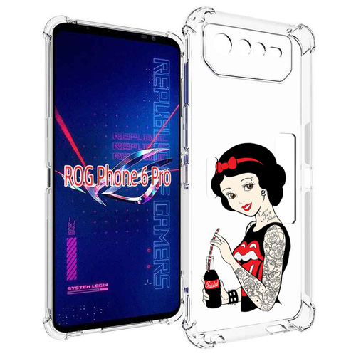 Чехол MyPads любительница-колы женский для Asus ROG Phone 6 Pro задняя-панель-накладка-бампер
