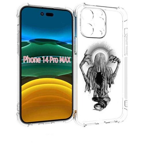 Чехол MyPads страшная змея в мантии для iPhone 14 Pro Max задняя-панель-накладка-бампер
