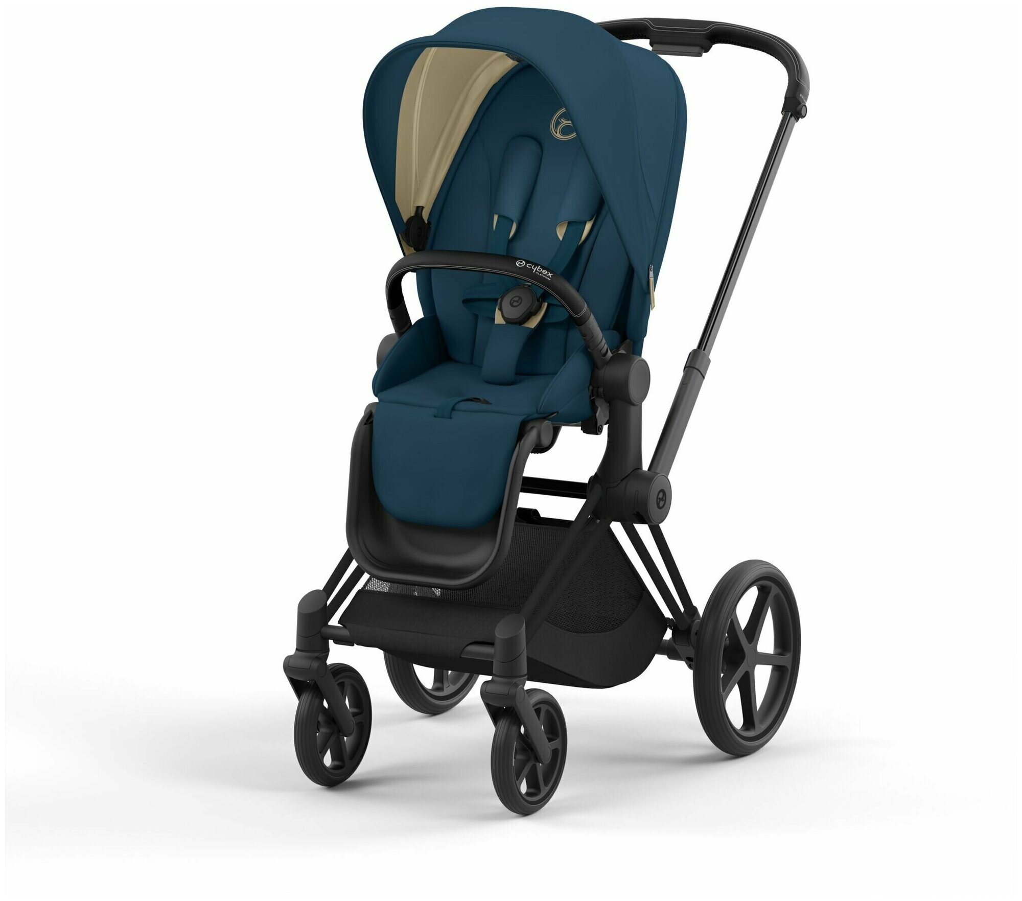 Прогулочная коляска Cybex Priam IV Mountain Blue на шасси IV Matt black