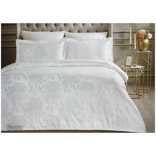 Белье из сатин-жаккарда Josephine кремовый Tivolyo (кремовый), Евро (наволочки 50x70)