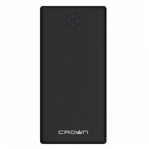 Crown CMPB-1000 Зарядное устройство black power bank, 10000 mAh, Li-Pol, вход: micro-USB typeC-5В 2.1А; выход: USB1-5В 2.1А, USB2-5В 1А