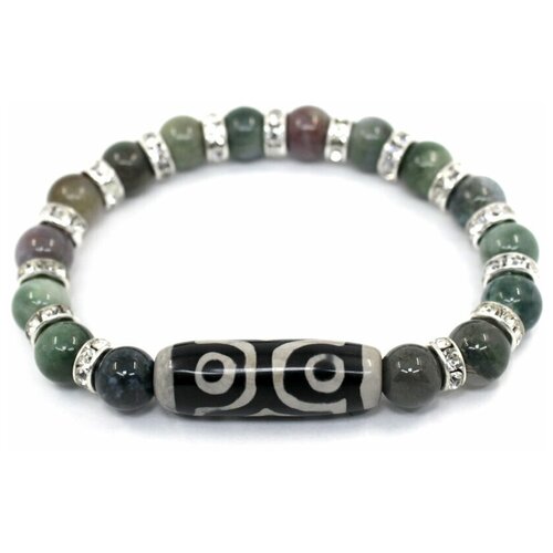 фото Handinsilver ( посеребриручку ) браслет из глянцевого индийского агата 8мм с трехглазой бусиной дзи