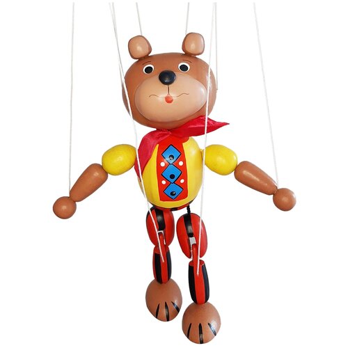 Марионетка Медведь кукла деревянная на веревочках кукольный театр сувенир