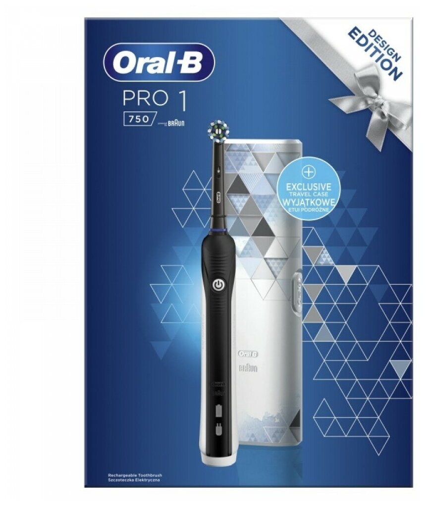 Электрическая зубная щетка Oral-B PRO 750 + футляр