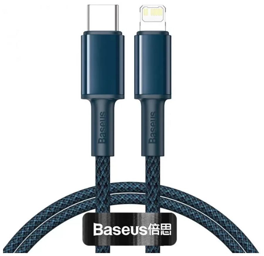 Кабель для передачи данных / быстрой зарядки /Baseus High Density Braided Fast Charging Data Cable Type-C to iP PD 20W 1m Blue