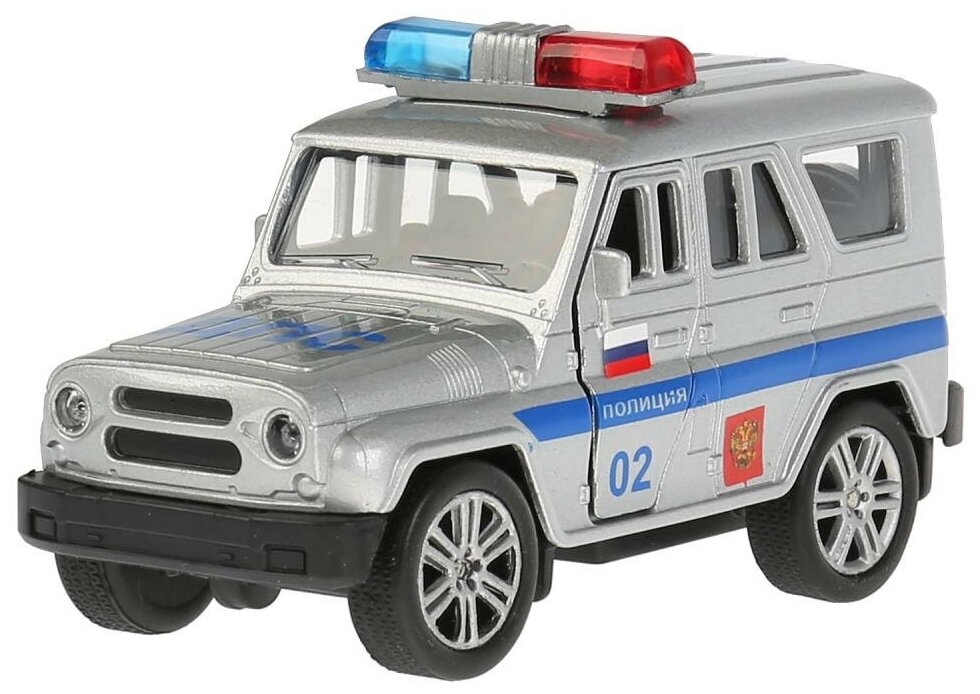 Модель машины Технопарк УАЗ Hunter, Полиция, инерционная SB-16-68-P-WB