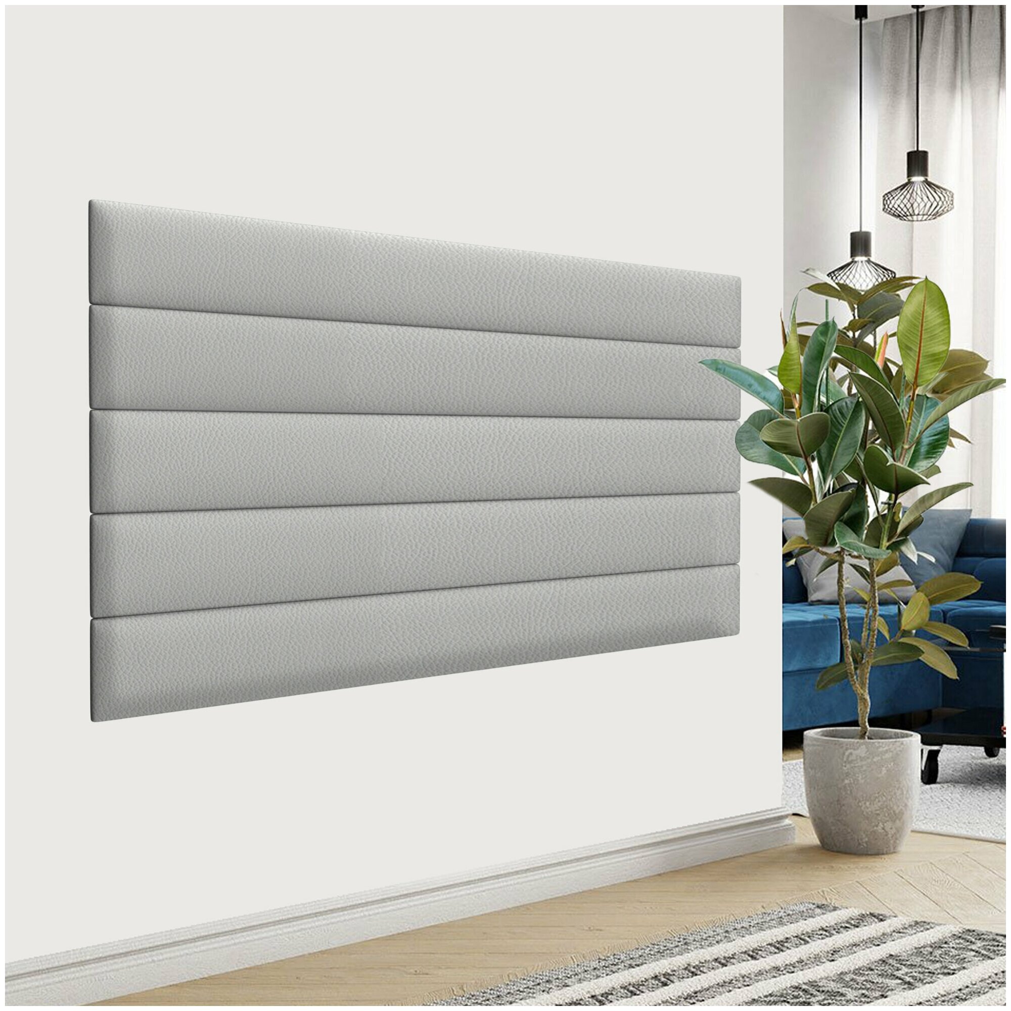 Стеновая панель Eco Leather Grey 20х180 см 1 шт. - фотография № 1