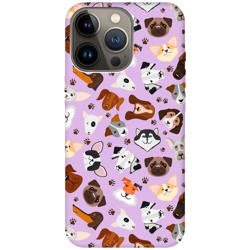 Силиконовый чехол на Apple iPhone 14 Pro / Эпл Айфон 14 Про с рисунком Dogs Pattern Soft Touch сиреневый силиконовый чехол на apple iphone 15 pro эпл айфон 15 про с рисунком dogs pattern soft touch розовый