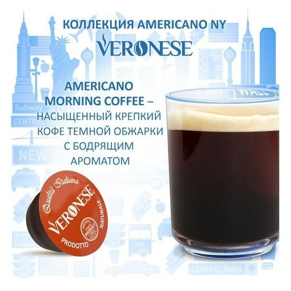 Кофе натуральный молотый Veronese AMERICANO Morning Coffeel в капсулах, 10*8 г - фотография № 4