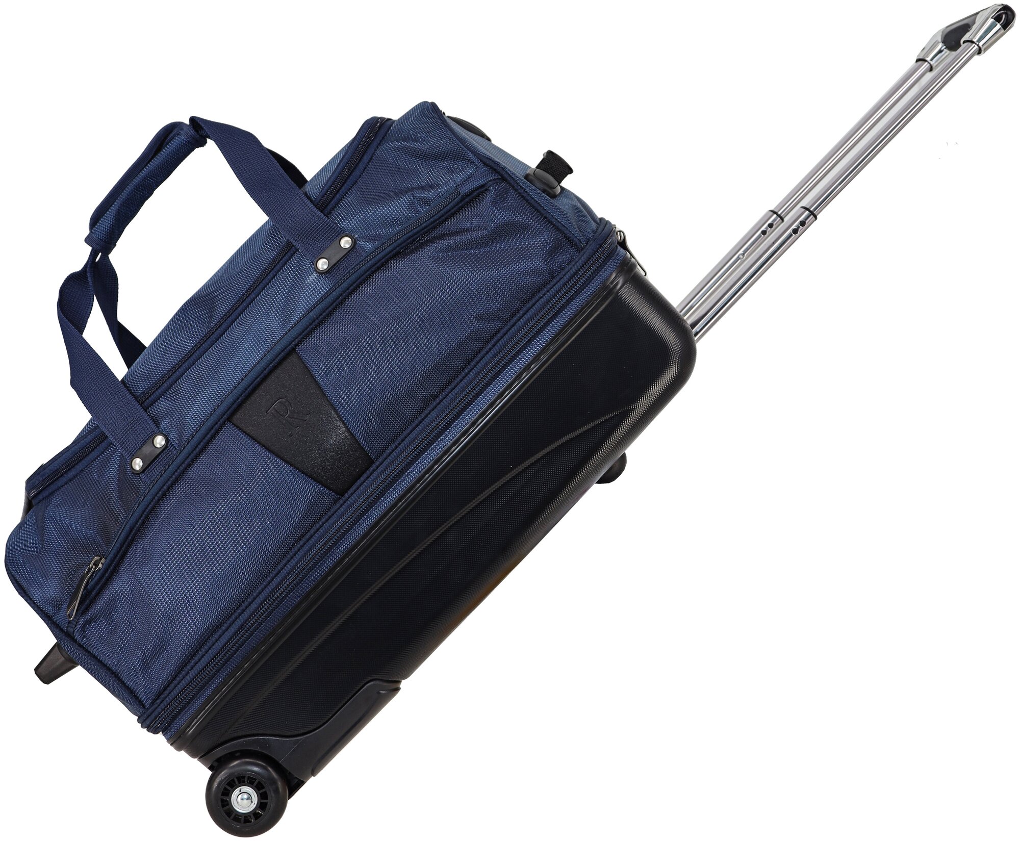 Дорожная сумка на колесах Рион+ (RION+) для путешествий и спорта R242, 66 литров, укрепленная (до 25кг), водоотталкивающая ткань, синий