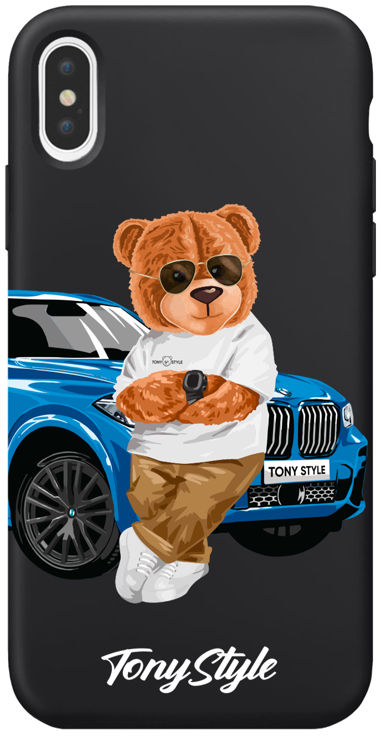 Черный силиконовый чехол для iPhone Xs Max Tony Style с машиной для Айфон 10С Макс