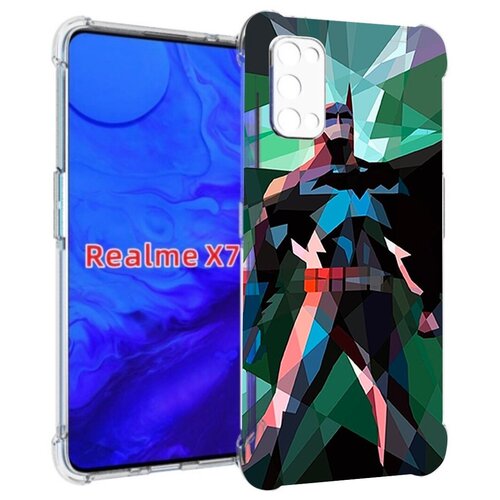 Чехол задняя-панель-накладка-бампер MyPads полигональный-бэтмен-арт для Realme X7