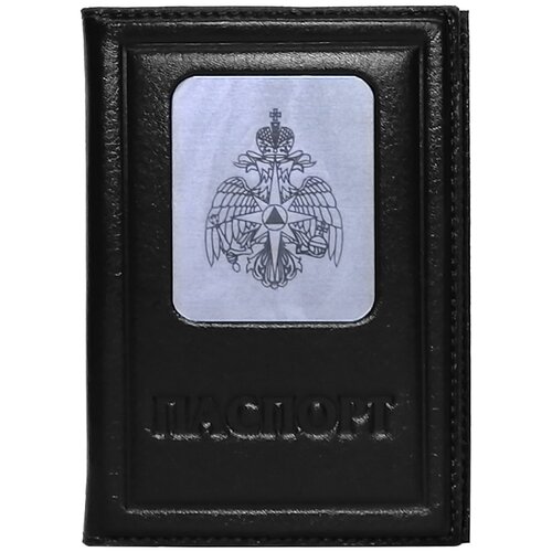 фото Обложка для паспорта макей, натуральная кожа, черный
