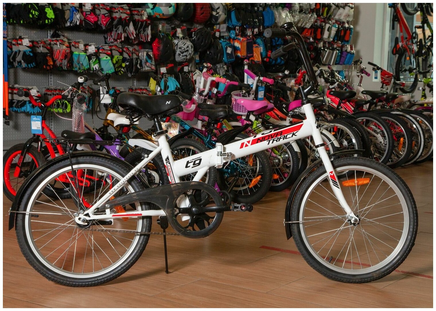 Велосипед NOVATRACK 20" складной, TG30, белый, тормоз нож, двойной обод, сид. и руль ко 20NFTG301. WT21