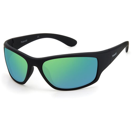 фото Солнцезащитные очки polaroid, прямоугольные, оправа: пластик, спортивные, черный
