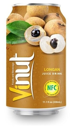 Напиток VINUT со вкусом лонгана 0.33л Упаковка 24 шт - фотография № 5
