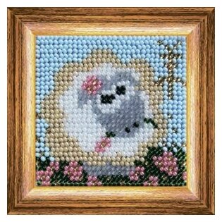 Набор для вышивания вышивальная мозаика арт. 211ЗД Веселая овечка 6,5х6,5см