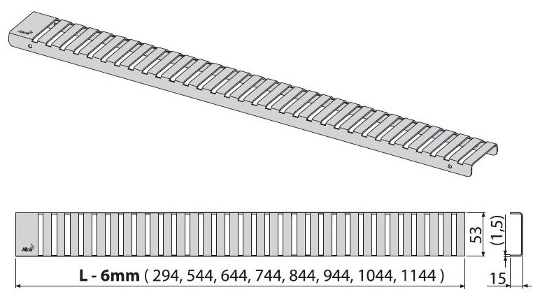 Решетка для водоотводящего желоба AlcaPlast LINE-850M - фотография № 5