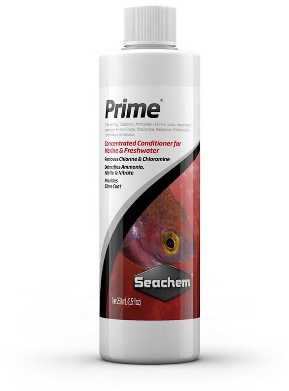 Seachem Prime для удаления хлора, аммония, нитритов, нитратов и тяжелых металлов 250мл, 5мл на 200л - фотография № 2