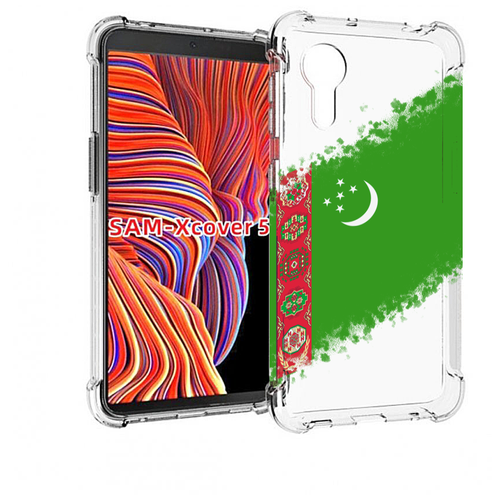 Чехол MyPads флаг герб Туркменистан-1 для Samsung Galaxy Xcover 5 задняя-панель-накладка-бампер