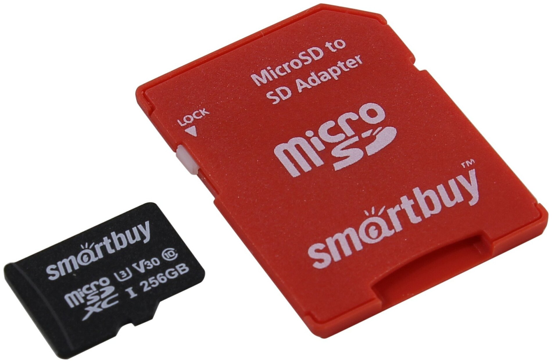 Карта памяти 256Gb - SmartBuy MicroSDXC Class 10 Pro UHS-I U3 SB256GBSDCL10U3-01 с адаптером SD