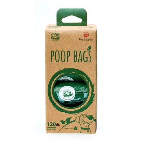 Пакеты Kitty City DEGRADABLE POOP BAGS NON-SCENTED для собак биоразлагаемые для уборки за питомцем 8х15шт poop waste bags bio degradable for dog