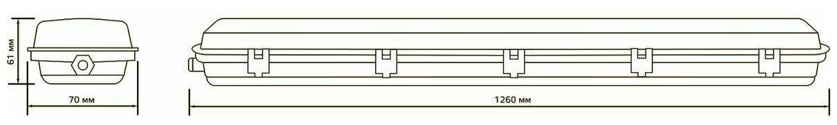 Линейный светильник GAUSS СПП-Т8-G13 INDUSTRY 220-230V IP65 1260*70*61мм для LED ламп 1х1200мм 1/12 - фотография № 9