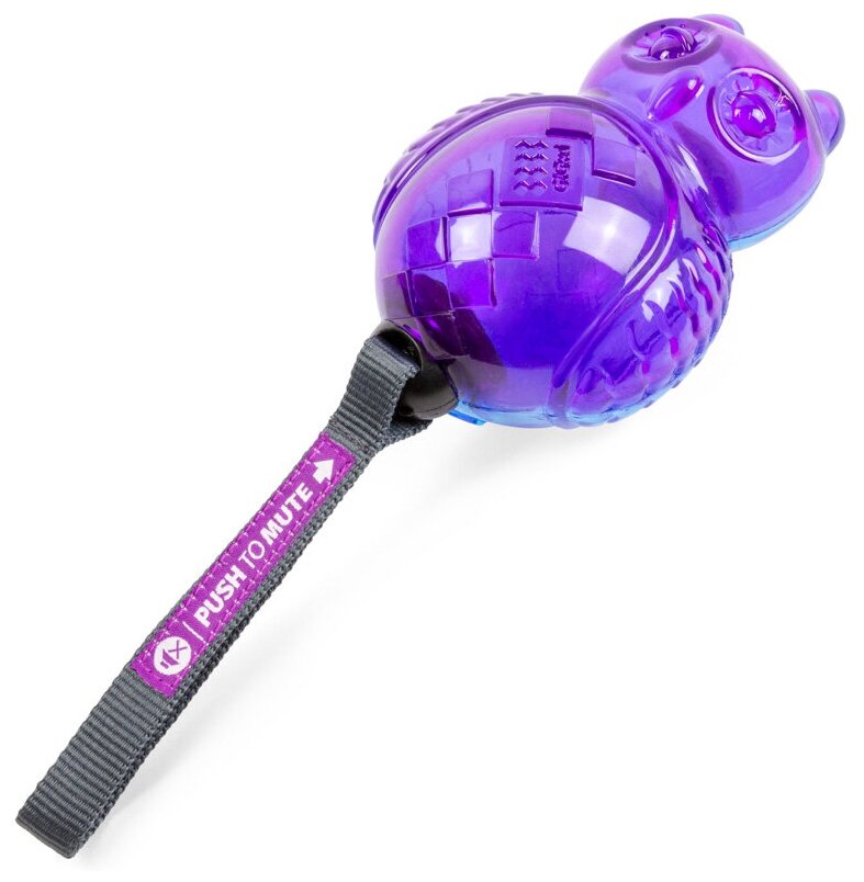 Игрушка для собак GIGWI Mute/Squeak Сова с отключаемой пищалкой фиолетовая (15*10 см)