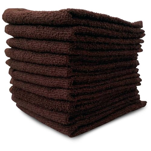 Комплект полотенец 10 штук, 100% хлопок, салфетки для детей, детские полотенца Хлопок, 30x30 см, темно-коричневый