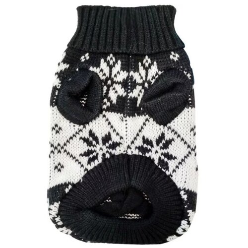 УЮТ Свитер черно-белый со снежинками 30 см, размер M свитер для собак уют зигзаг коричнево бежевый размер m 30 см 1 шт