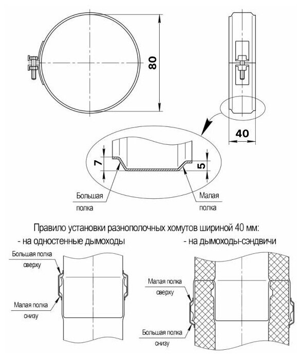 Хомут обжимной (430 0,5 мм) Ф80 Ferrum - фотография № 8