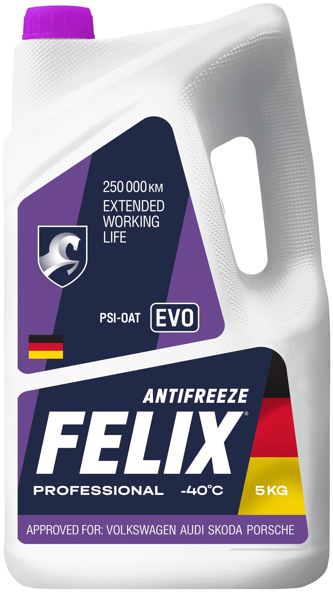 Антифриз FELIX "EVO" G12++, фиолетовый, -40С, 5 кг, для Volkswagen, Audi, Skoda, Porshe