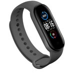 Силиконовый ремешок для фитнес трекера Xiaomi Mi Band 7 / Спортивный Premium браслет для Сяоми Ми Бэнд 7 (Угольно-серый) - изображение