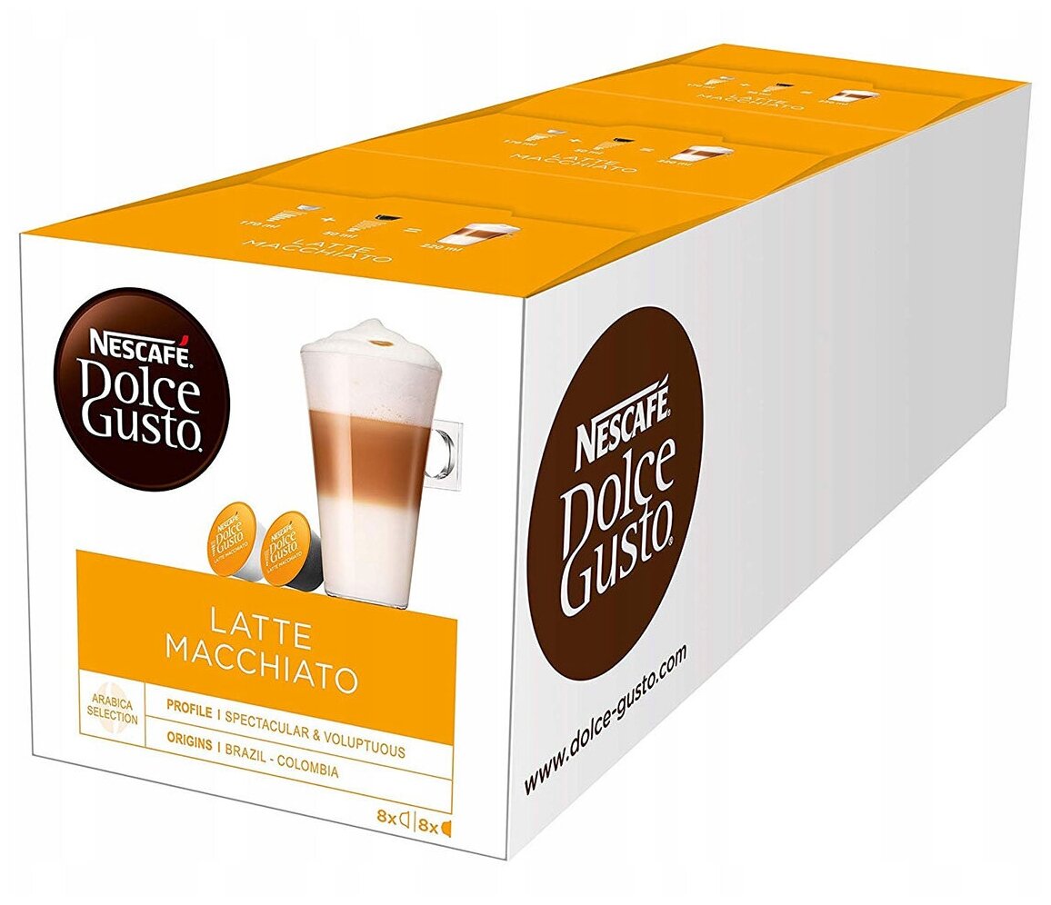 Кофе в капсулах Nescafe Dolce Gusto Latte Macchiato 48 капсул (3 упаковки по 16 капсул) 583,2г Нескафе Дольче Густо Латте Макиато - фотография № 6