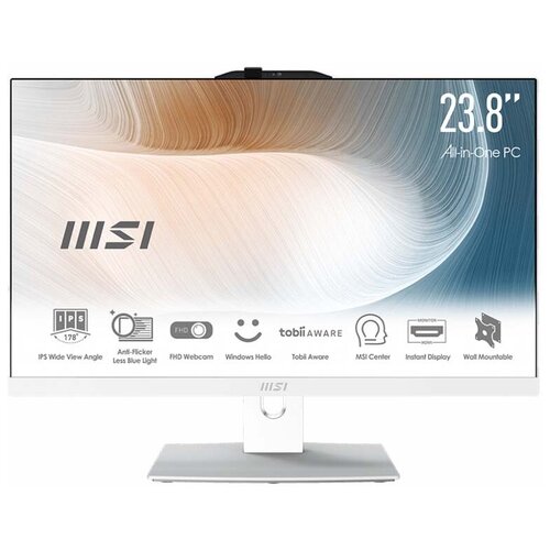 Моноблок MSI Modern AM242P 12M-213XRU 238 Full HD i5 1240P 17 16Gb SSD512Gb noOS GbitEth WiFi BT 120W Cam белый 1920x1080 8160000₽