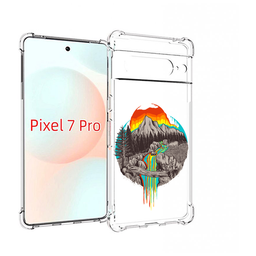 Чехол MyPads Радужный водопад для Google Pixel 7 Pro задняя-панель-накладка-бампер