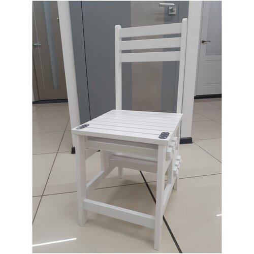 Стул-стремянка трансформер белый (снег) массив